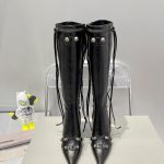 BALNECIAGA WOMEN'S CAGOLE 90MM BOOT OPTIC BLACK 694395WA