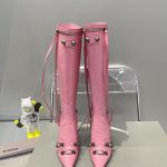 BALNECIAGA WOMEN'S CAGOLE 90MM BOOT OPTIC PINK 694395WA