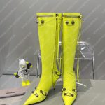 BALENCIAGA WOMEN'S CAGOLE 90MM BOOT OPTIC YELLOW 694395WA