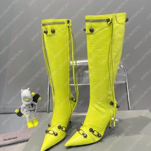 BALENCIAGA WOMEN'S CAGOLE 90MM BOOT OPTIC YELLOW 694395WA - Image 3