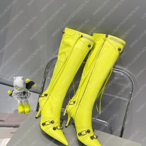 BALENCIAGA WOMEN'S CAGOLE 90MM BOOT OPTIC YELLOW 694395WA - Image 4