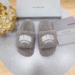 BALENCIAGA FURRY SLIDE LIGHT GREY 654261W2B411090