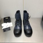CHANEL ANKLE BOOTS NAVY BLUE G36424