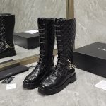 CHANEL LACE-UP BOOTS BLACK G39394