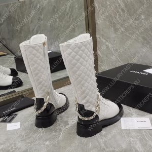 CHANEL LACE-UP BOOTS WHITE G39394 - Image 3