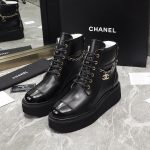 CHANEL ANKLE BOOTS BLACK G38514