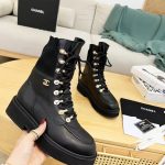 CHANEL COMBAT BOOTS BLACK G39162