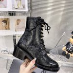 CHANEL COMBAT BOOTS BLACK G39162