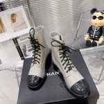 CHANEL COMBAT BOOTS CREAM G39162