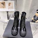 CHANEL COMBAT BOOTS BLACK G39162