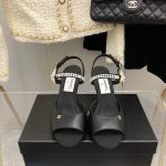 CHANEL HEELED SANDAL BLACK G39968