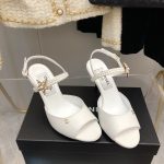 CHANEL HEELED SANDAL WHITE G39968