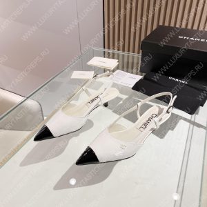 CHANEL SLINGBACKS WHITE G39537 - Image 5