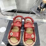 CHANEL DAD SANDALS RED G35927