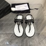 CHANEL THONG SANDALS BLACK C90182