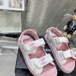 CHANEL SANDALS PINK AND WHITE G35927