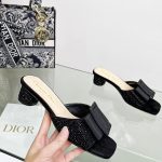 DIOR IDYLLE HEELED SLIDE BLACK KCQ768CST