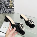 DIOR IDYLLE HEELED SLIDE BLACK KCQ768CST