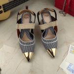 FENDI COLIBRI SLINGBACK PUMPS BLACK AND WHITE 8J8411AN