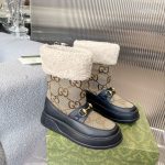 GUCCI FRIA WOOL ANKLE BOOT BEIGE 550036