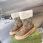 GUCCI FRIA WOOL ANKLE BOOT TAN 550036