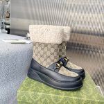 GUCCI FRIA WOOL ANKLE BOOT BEIGE 550036