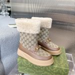 GUCCI FRIA ANKLE BOOT BROWN AND BEIGE 550036