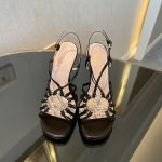 GUCCI WOMENS'S SANDAL WITH INTERLOCKING G BLACK 694863