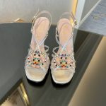 GUCCI WOMENS'S SANDAL WITH INTERLOCKING G SILVER 694863