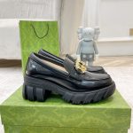 GUCCI LUG SOLE INTERLOCKING G LOAFER BLACK ‎700271