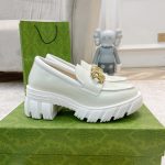 GUCCI LUG SOLE INTERLOCKING G LOAFER WHITE ‎700271