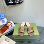 GUCCI DOUBLE G SLIDE BROWN 646169