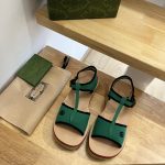 GUCCI WOMEN'S PLATFORM SANDALS GREEN 678040