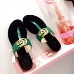 GUCCI MARMONT LEATHER SANDAL GREEN ‎612138