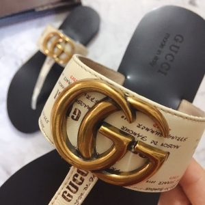 GUCCI MARMONT LEATHER SANDAL WHITE ‎612138 - Image 4