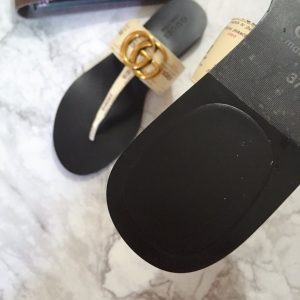 GUCCI MARMONT LEATHER SANDAL WHITE ‎612138 - Image 6