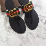 GUCCI MARMONT LEATHER SANDAL RED AND GREEN ‎612138