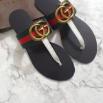 GUCCI MARMONT LEATHER SANDAL GREEN AND RED ‎612138
