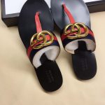 GUCCI MARMONT LEATHER SANDAL RED AND BLUE ‎612138