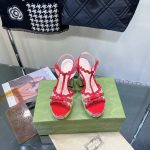 GUCCI SUPREME PLATFORM SANDALS RED ‎730022
