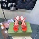 GUCCI SUPREME PLATFORM SANDALS RED ‎730022