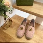 GUCCI LEATHER ESPADRILLE WITH DOUBLE G PINK 551890