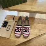 GUCCI WOMEN'S GG ESPADRILLE RED AND WHITE 678040