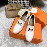 HERMES DAUPHINE 70 LOAFER WHITE H212093Z