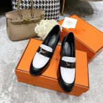 HERMES DESTIN 70 LOAFER NOIR/WHITE H221066Z