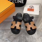 HERMES CHYPRE SANDAL BLACK AND BROWN H222153Z