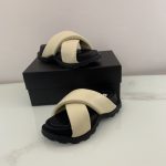 JIL SANDER PADDED SLIDES BLACK AND OFF-WHITE J15WP0043