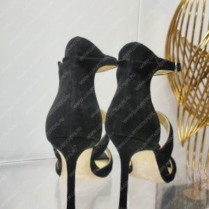 JIMMY CHOO AURA 95 EMBELLISHED SANDLAS BLACK AURA95SZR - Image 4