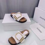 KHAITE THOMPSON LEATHER SLIDE WHITE P00623336