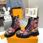 LOUIS VUITTON FLORAL ANKLE BOOTS MULTICOLOR 1A9HAC